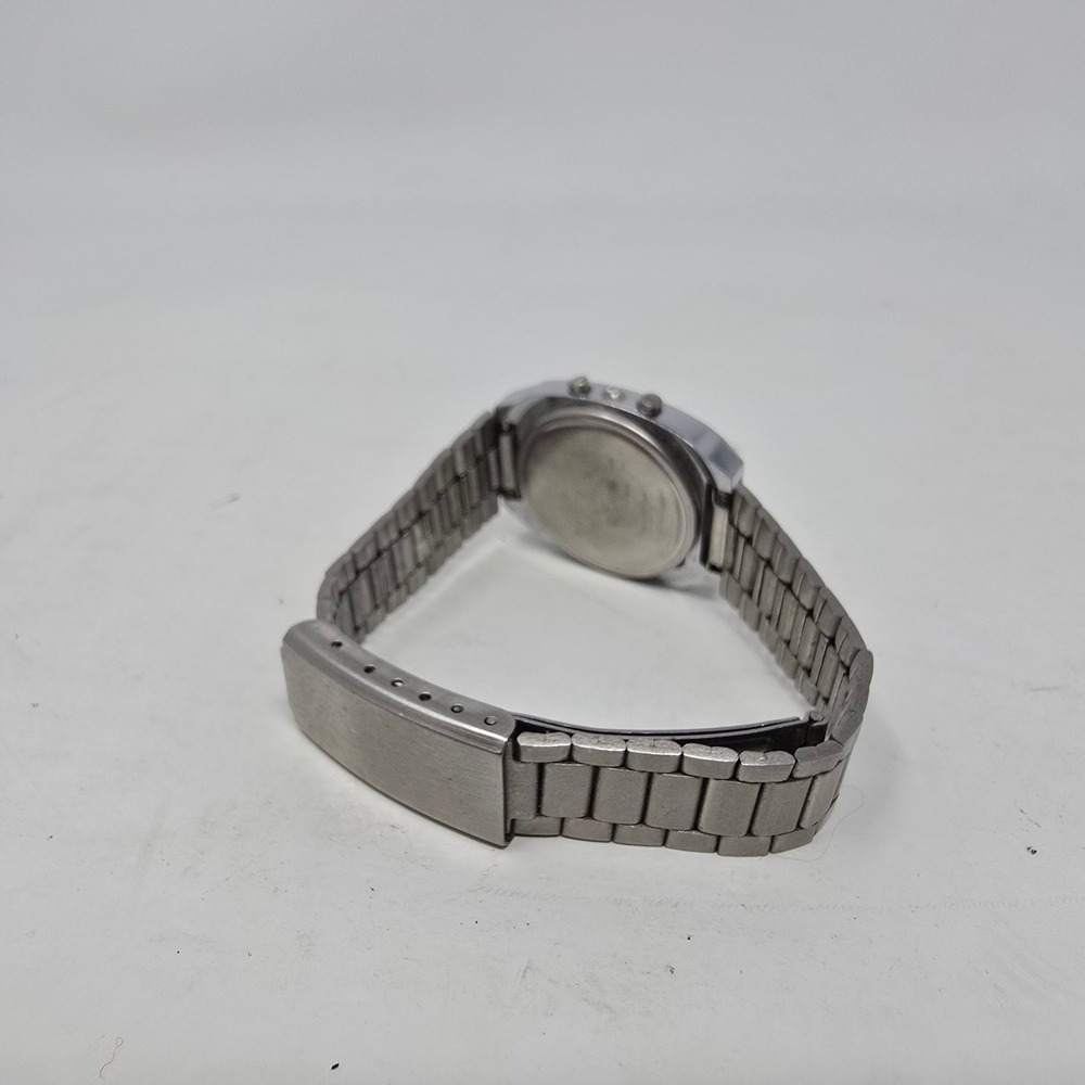Vintage Regency LCD Quartz Digital Watch Silver Stainless Steel Hong Kong Parts - Picture 5 of 5